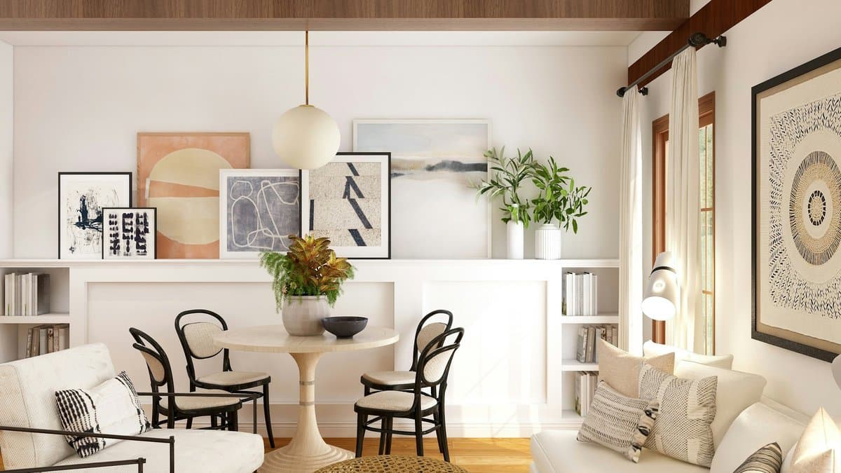 A clean, bright, well-organized home living space